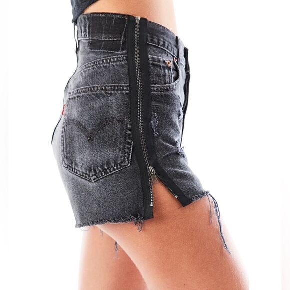FURST OF A KIND Pants - FURST OF A KIND VINTAGE BLACK DENIM ZIP UP SHORTS |Size: 24|
